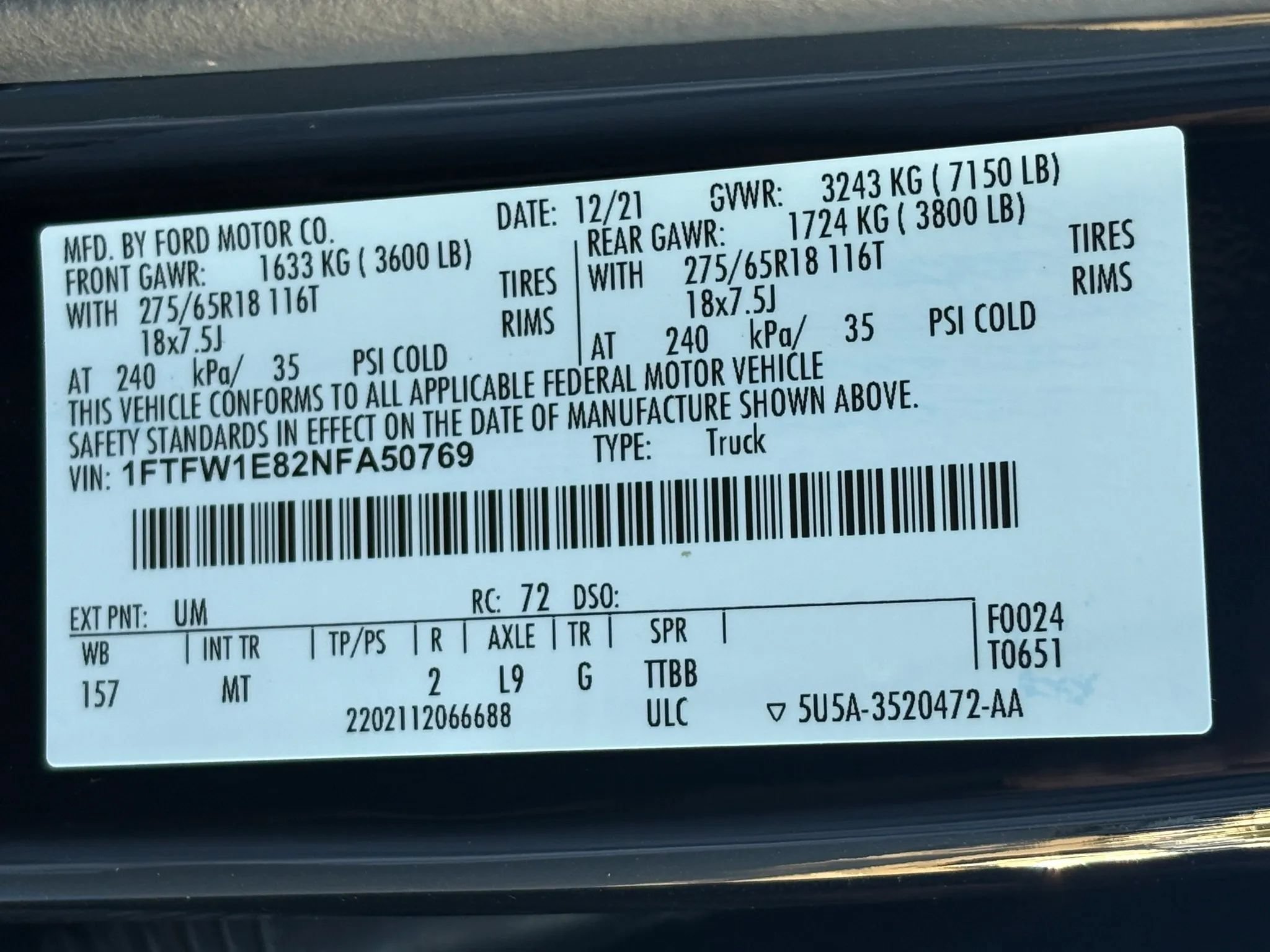 Used 2022 Ford F150 XLT w/ Equipment Group 302A High AWD/4WD image 33
