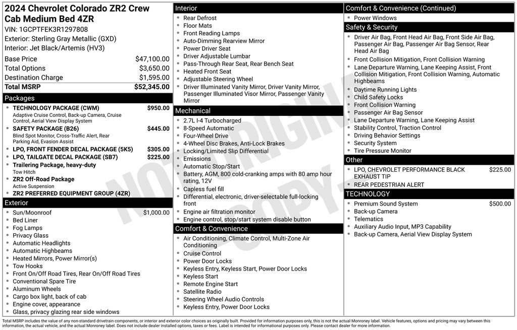 Used 2024 Chevrolet Colorado ZR2 w/ Technology Package AWD/4WD image 36