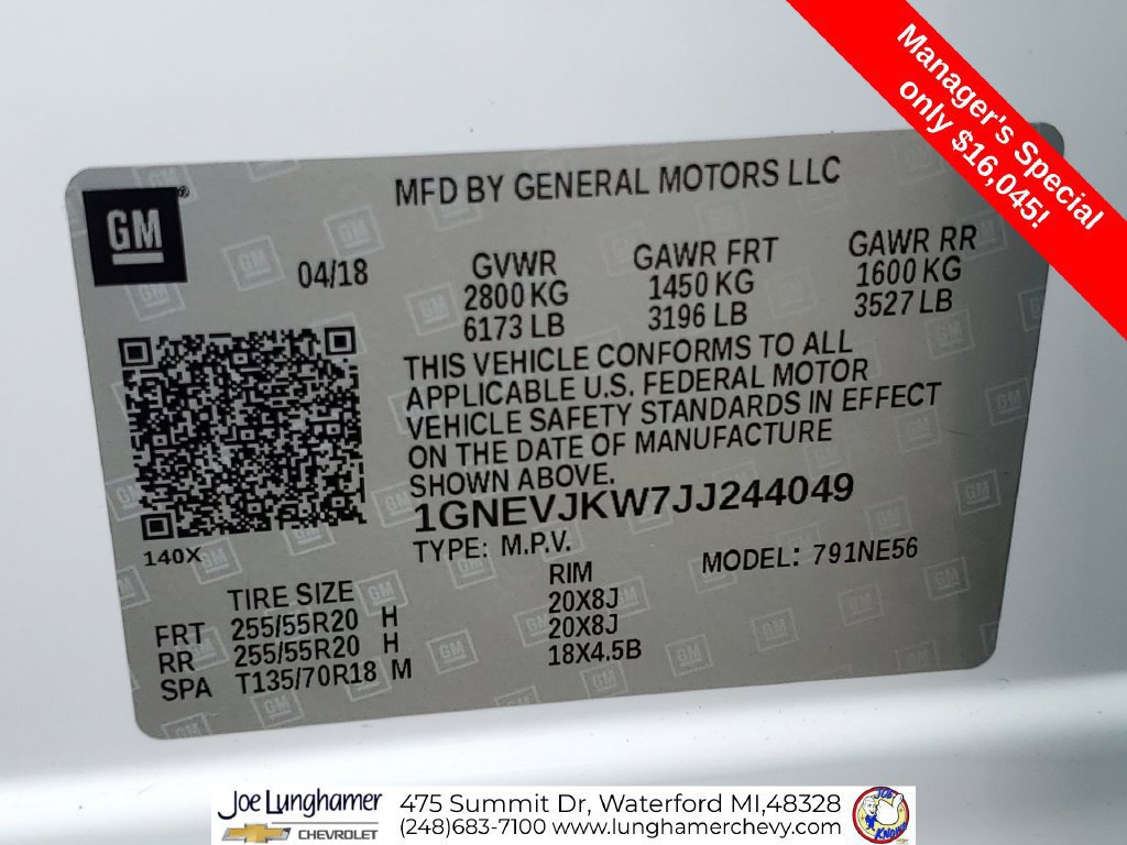 Used 2018 Chevrolet Traverse Premier w/ Redline Edition AWD/4WD image 37