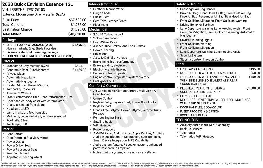 Used 2023 Buick Envision Essence w/ Sport Touring Package FWD image 17