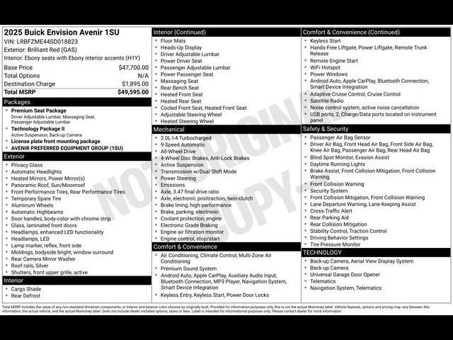 Certified 2025 Buick Envision Avenir AWD/4WD image 48