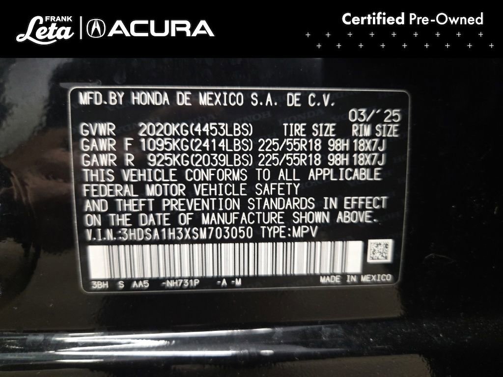 Certified 2025 Acura ADX FWD image 27