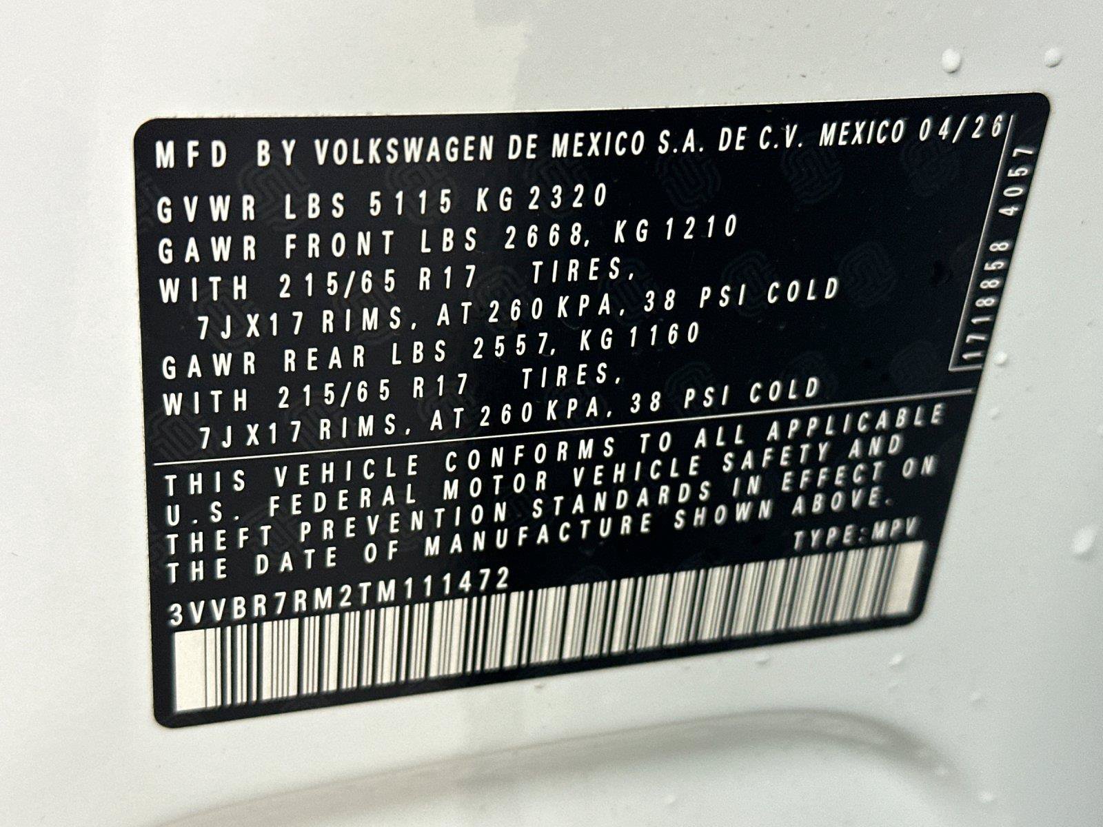 New 2026 Volkswagen Tiguan S AWD/4WD image 26
