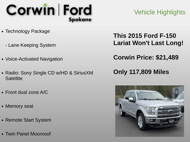 Used 2015 Ford F150 Lariat w/ Equipment Group 502A Luxury AWD/4WD image 24