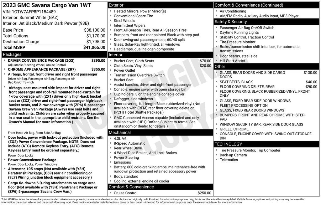 Used 2023 GMC Savana 2500 w/ Driver Convenience Package image 5