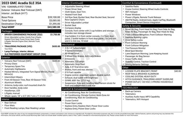 Used 2023 GMC Acadia SLE w/ Driver Convenience Package image 40