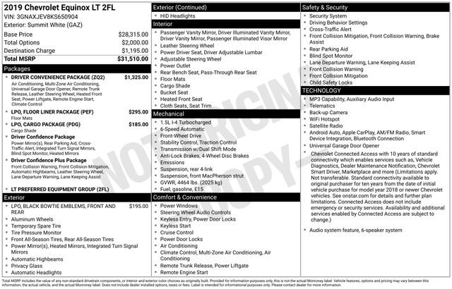 Used 2019 Chevrolet Equinox LT w/ Driver Convenience Package FWD image 6