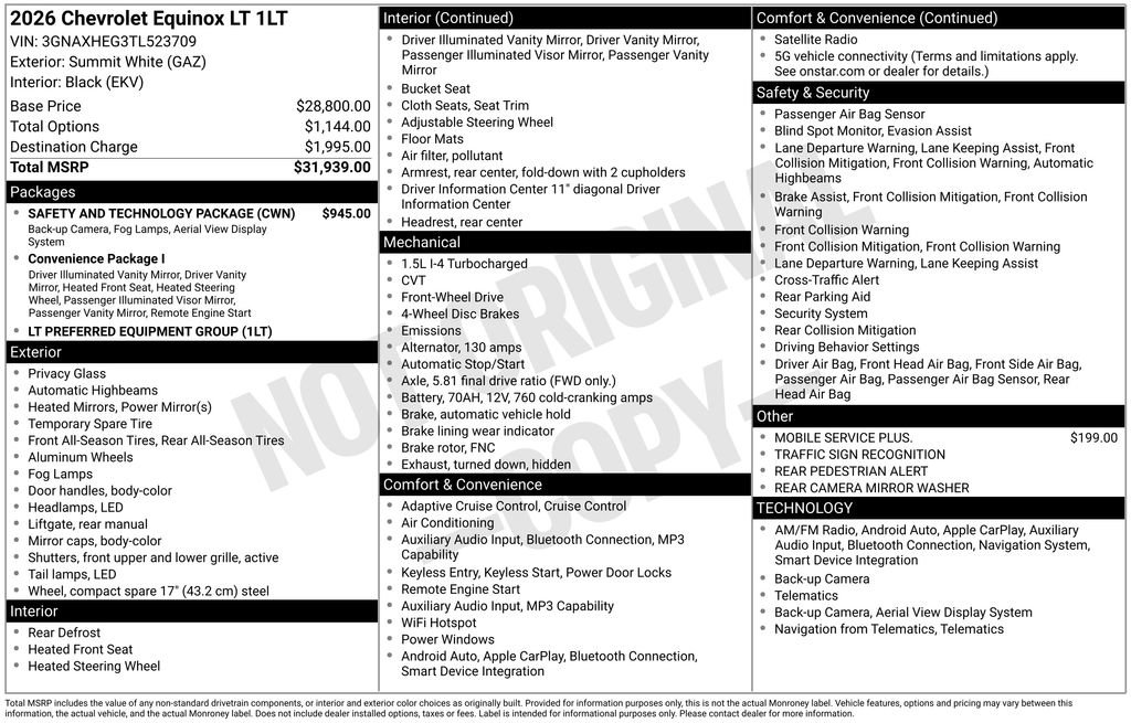 New 2026 Chevrolet Equinox LT w/ Safety and Technology Package FWD image 17