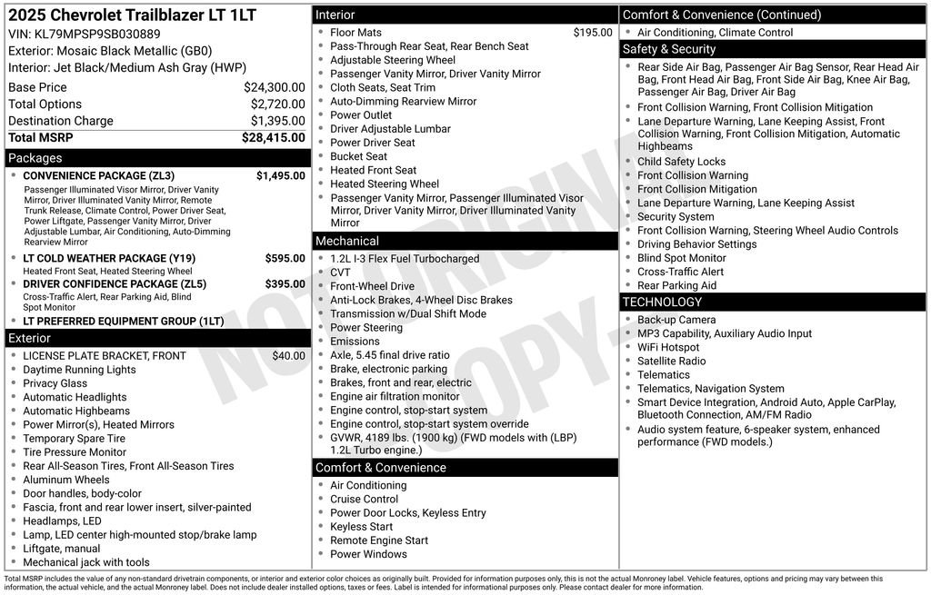 Used 2025 Chevrolet TrailBlazer LT w/ Convenience Package FWD image 22