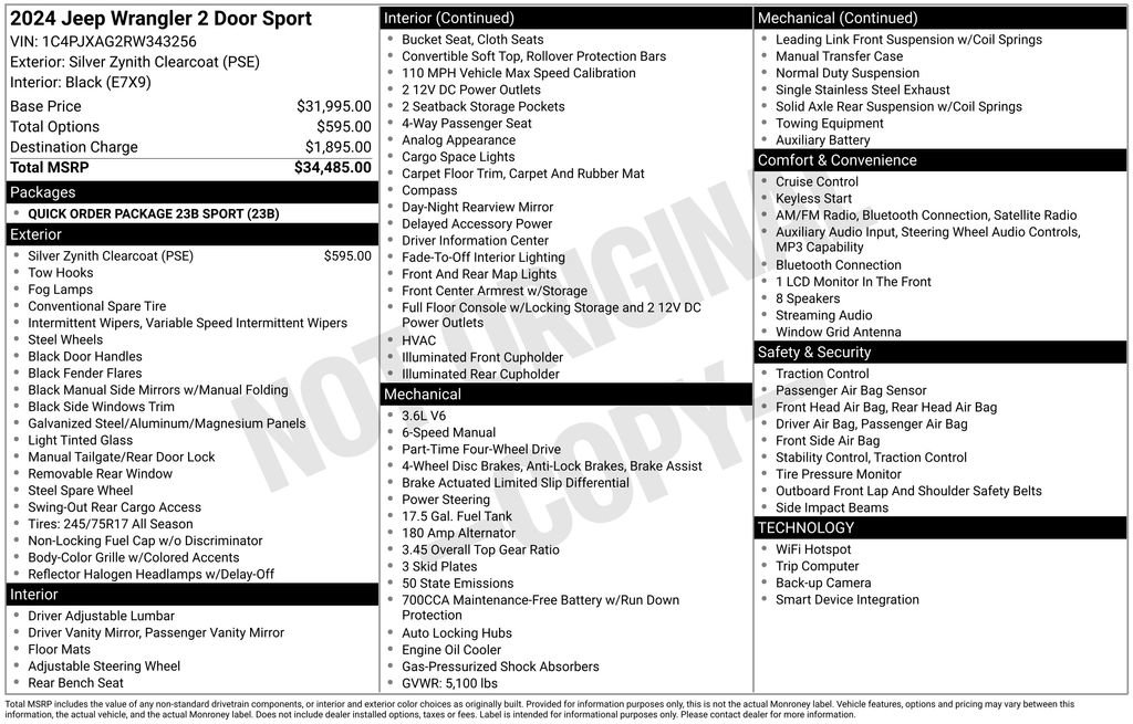 Used 2024 Jeep Wrangler Sport image 18