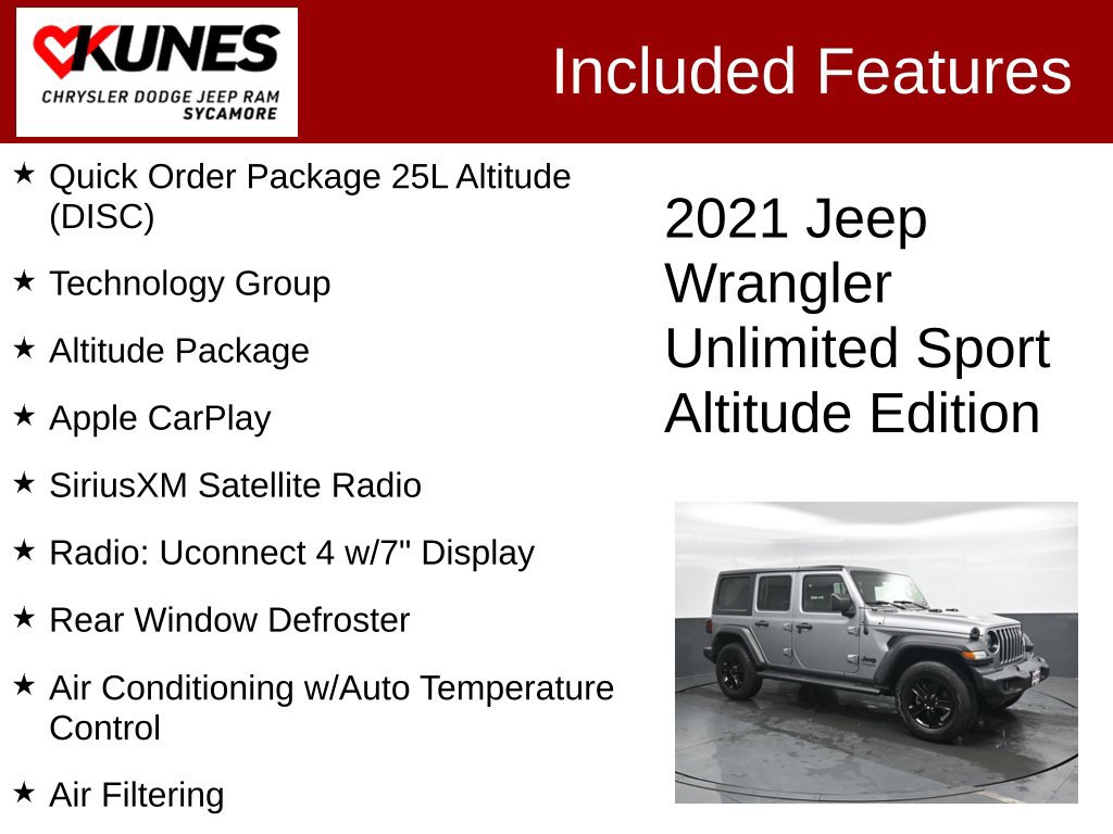 Used 2021 Jeep Wrangler Unlimited Sport AWD/4WD image 3