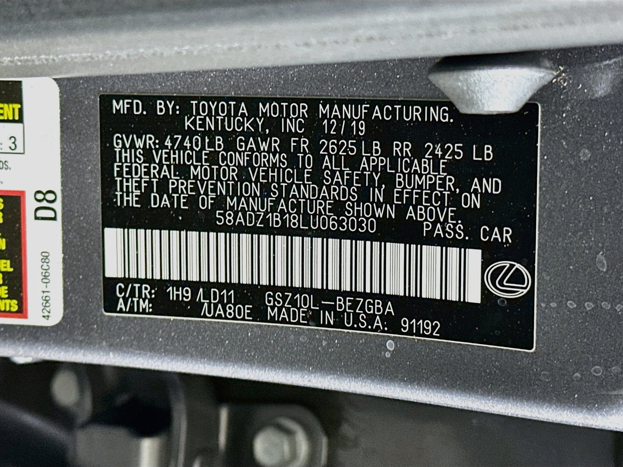Used 2020 Lexus ES 350 w/ Premium Package FWD image 12