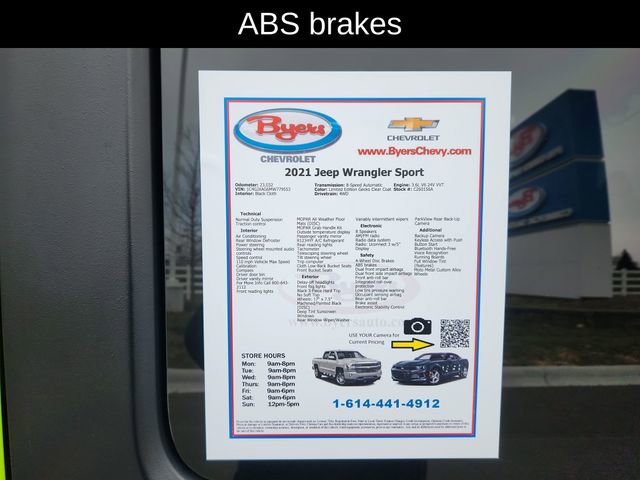 Used 2021 Jeep Wrangler Sport image 12