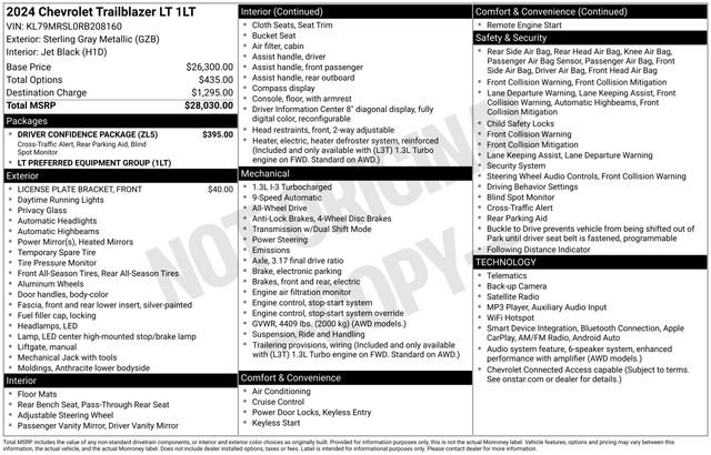 Certified 2024 Chevrolet TrailBlazer LT w/ Driver Confidence Package AWD/4WD image 31