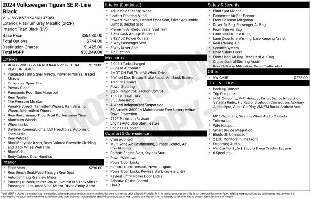 Used 2024 Volkswagen Tiguan SE R-Line AWD/4WD image 19