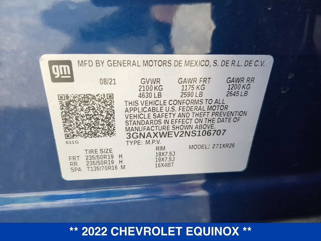 Used 2022 Chevrolet Equinox RS w/ RS Leather Package AWD/4WD image 25