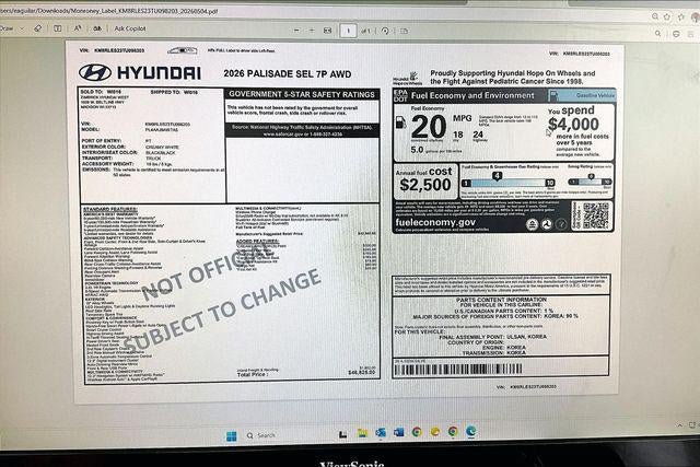 New 2026 Hyundai Palisade SEL AWD/4WD image 37