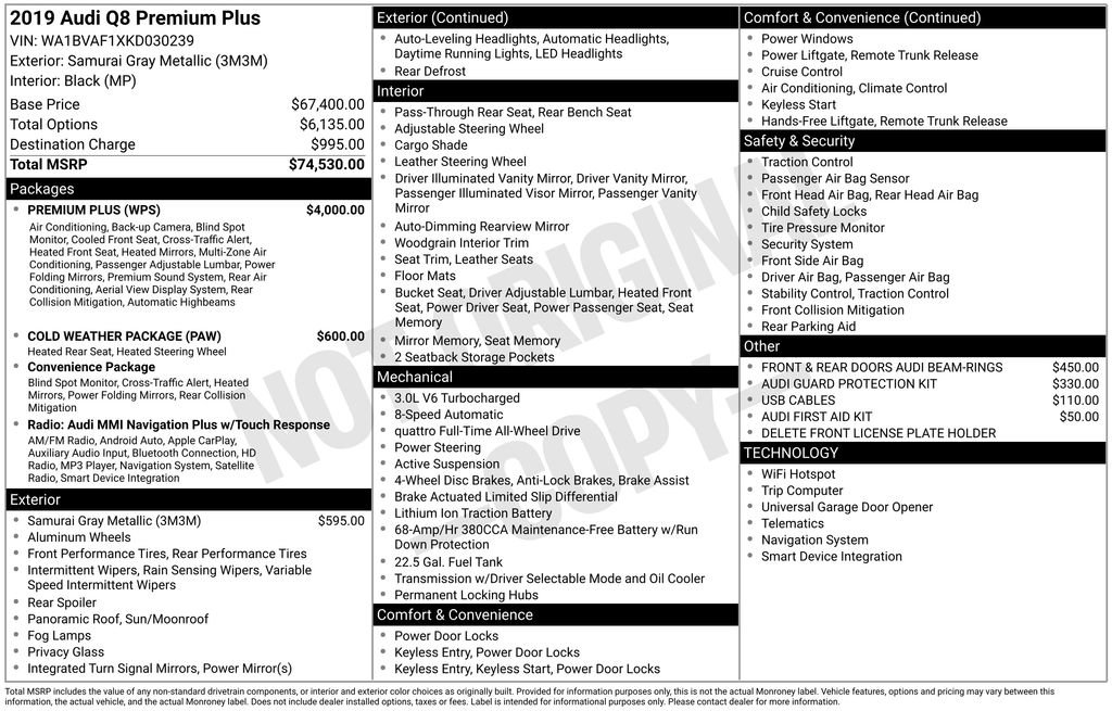 Used 2019 Audi Q8 Premium Plus w/ Premium Plus image 4