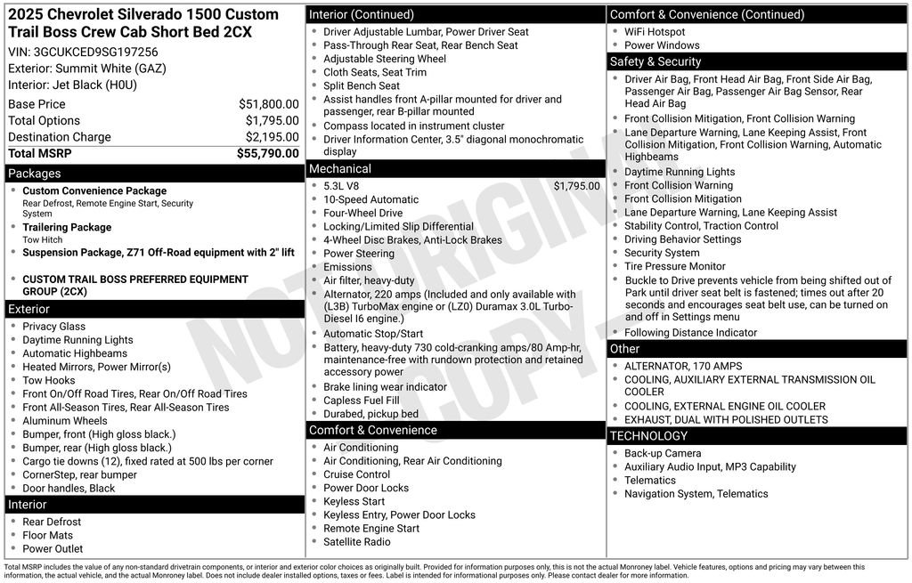 Used 2025 Chevrolet Silverado 1500 Custom Trail Boss AWD/4WD image 6