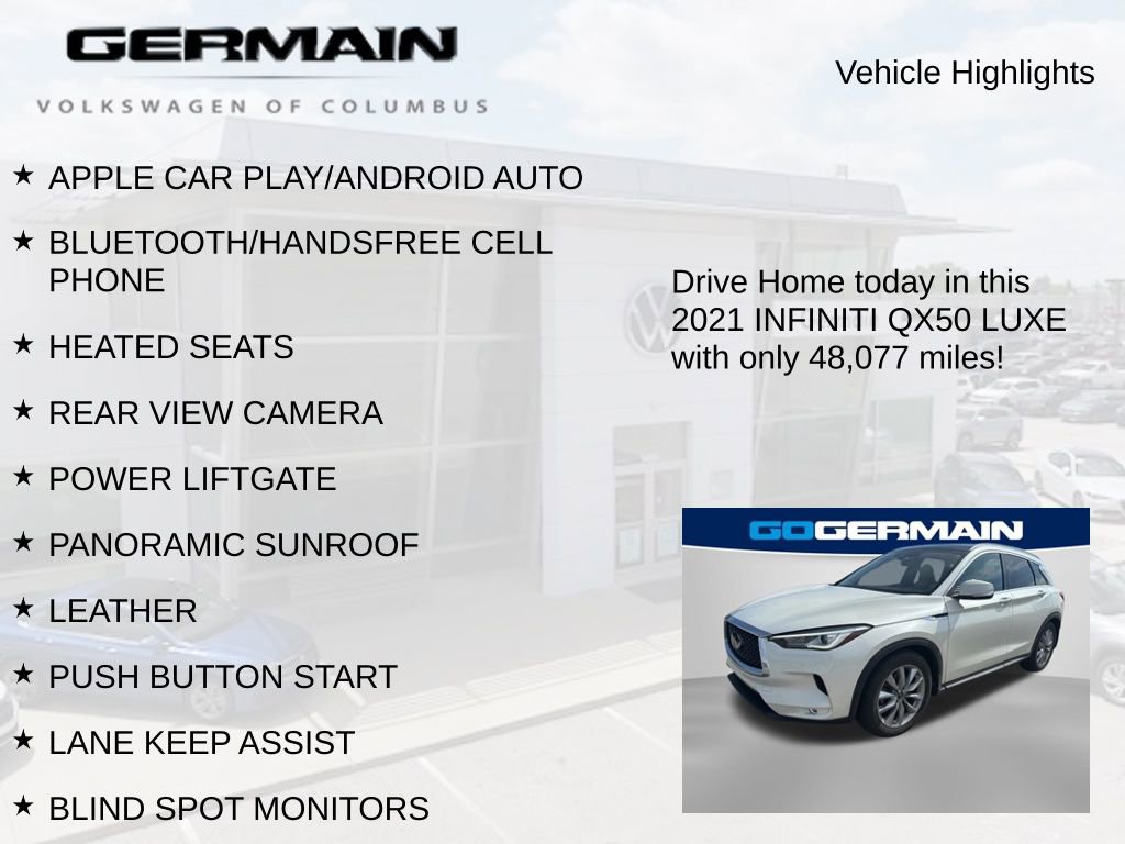 Used 2021 INFINITI QX50 Luxe w/ Cargo Package AWD/4WD image 6