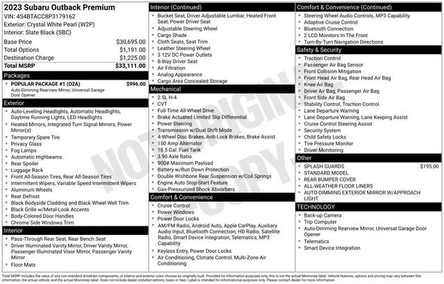 Used 2023 Subaru Outback Premium w/ Popular Package #1 image 12