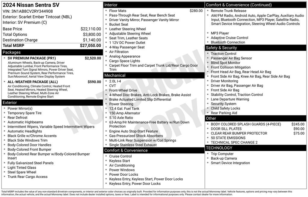 Used 2024 Nissan Sentra SV w/ SV Premium Package image 5
