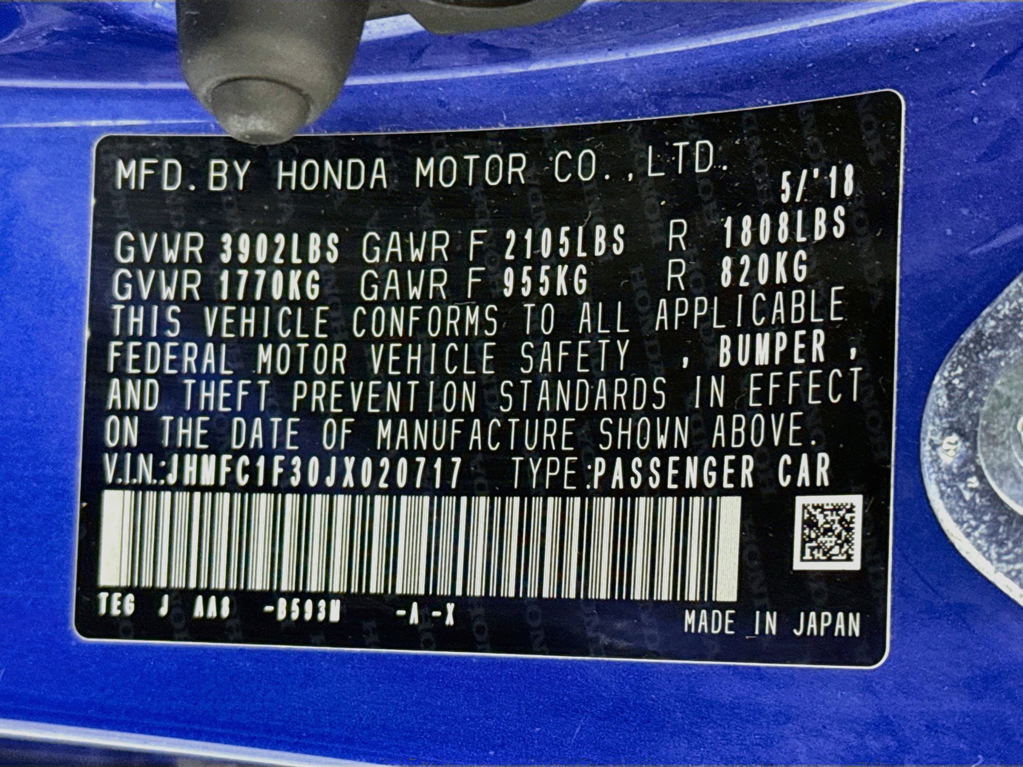 Certified 2018 Honda Civic EX-T image 31