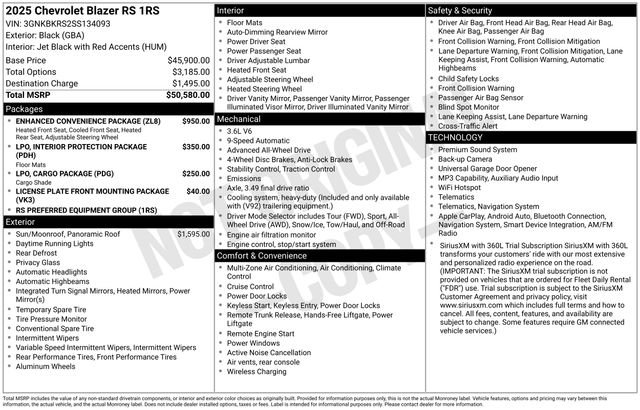 Used 2025 Chevrolet Blazer RS w/ Enhanced Convenience Package image 5