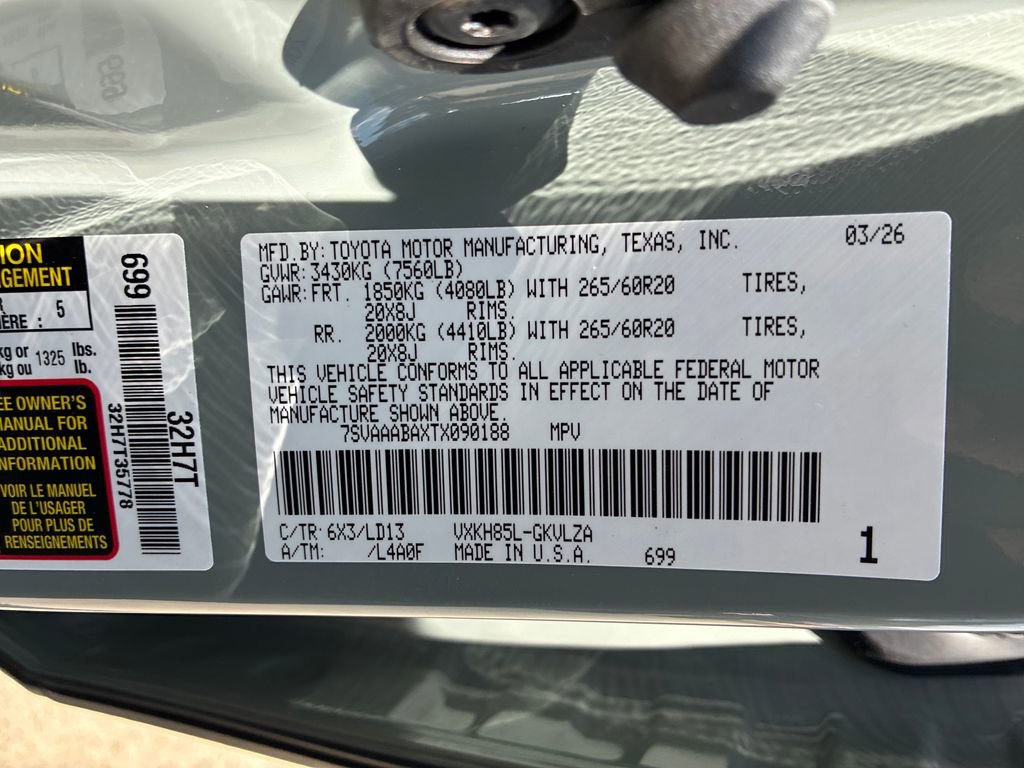 New 2026 Toyota Sequoia Limited image 57