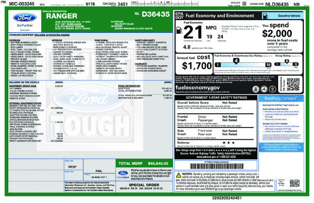 Certified 2022 Ford Ranger XLT w/ Equipment Group 302A High AWD/4WD image 31