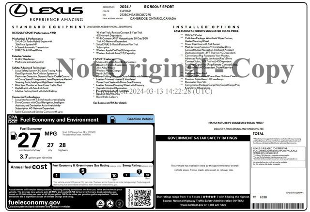 Used 2024 Lexus RX 500h F Sport w/ Convenience Package AWD/4WD image 3