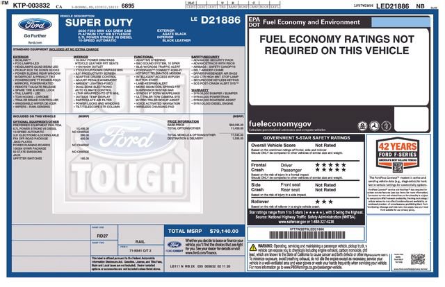 Certified 2020 Ford F250 Platinum w/ FX4 Off-Road Package AWD/4WD image 47