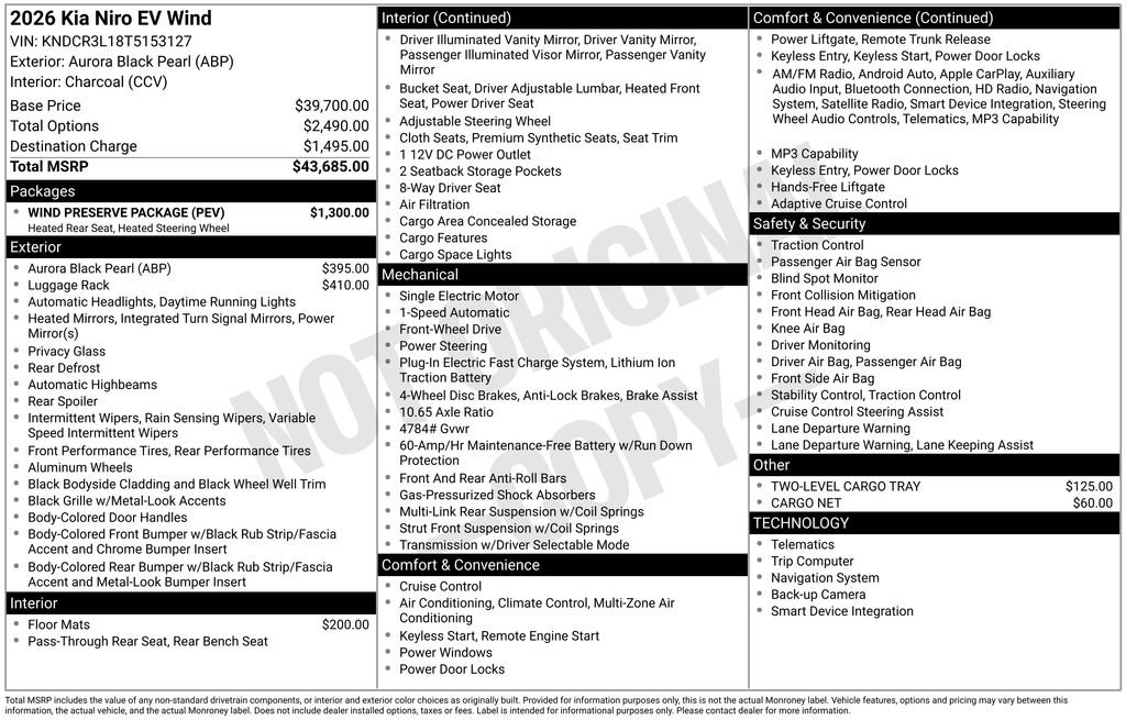 New 2026 Kia Niro Wind w/ Wind Preserve Package FWD image 2