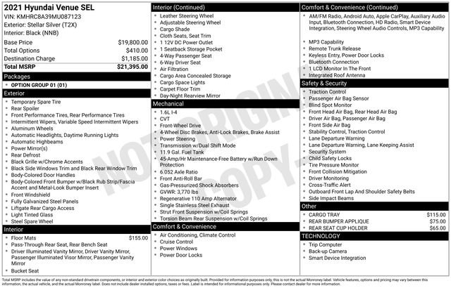 Certified 2021 Hyundai Venue SEL FWD image 29