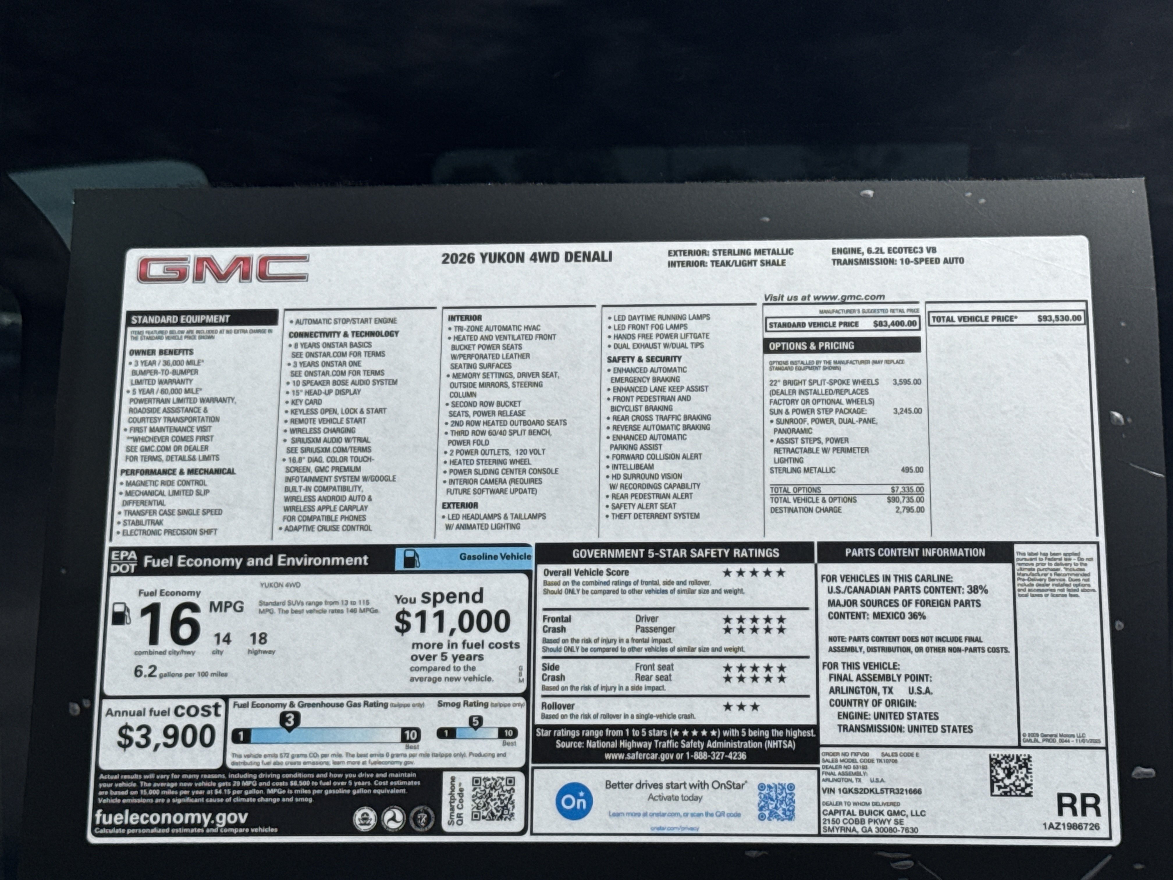 New 2026 GMC Yukon Denali w/ Sun & Power Step Package AWD/4WD image 41