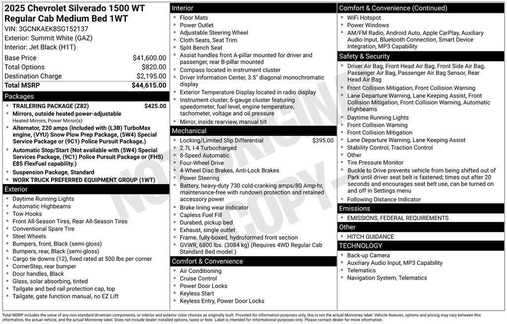 New 2025 Chevrolet Silverado 1500 W/T w/ Trailering Package image 9