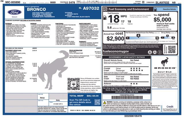 Certified 2025 Ford Bronco Badlands AWD/4WD image 37