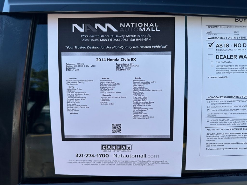 Used 2014 Honda Civic EX image 41