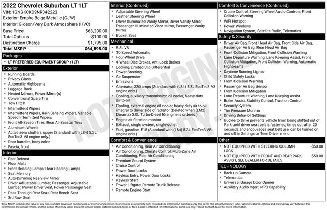 Used 2022 Chevrolet Suburban LT AWD/4WD image 43