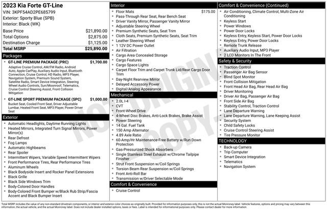 Used 2023 Kia Forte GT-Line w/ GT-Line Premium Package FWD image 4