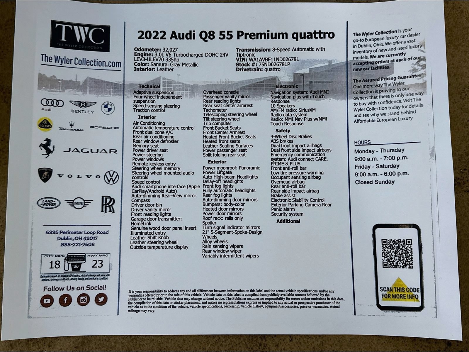 Used 2022 Audi Q8 Premium AWD/4WD image 48