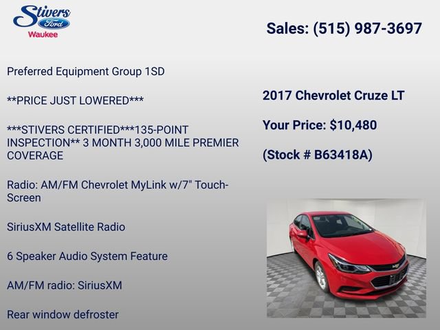 Used 2017 Chevrolet Cruze LT FWD image 8