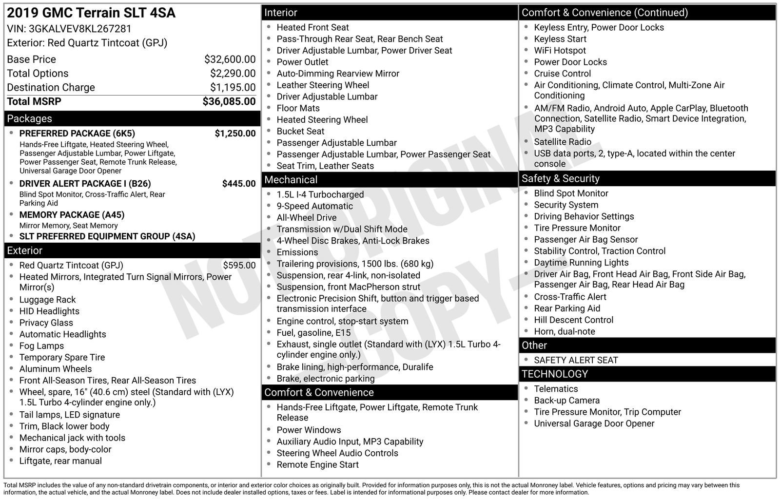 Used 2019 GMC Terrain SLT w/ Preferred Package image 36