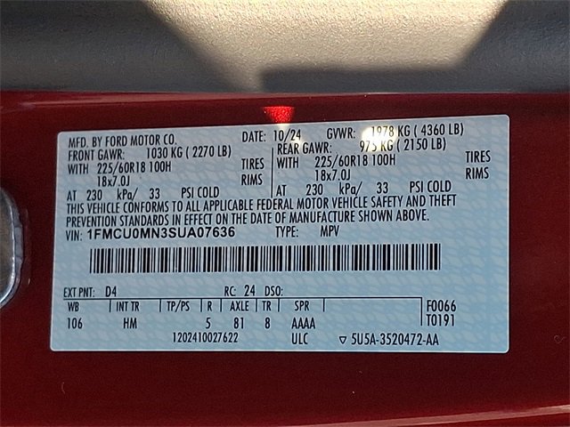 New 2025 Ford Escape ST-Line w/ Tech Pack #1 image 18