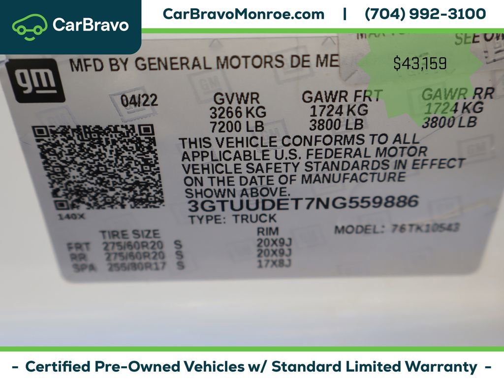 Certified 2022 GMC Sierra 1500 SLT AWD/4WD image 43