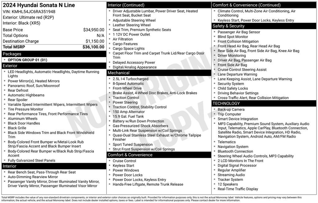 Used 2024 Hyundai Sonata N Line FWD image 33