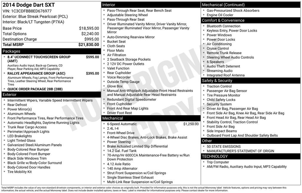 Used 2014 Dodge Dart SXT FWD image 3