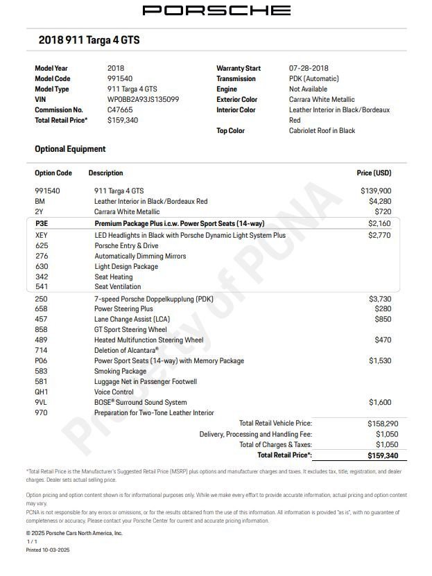 Certified 2018 Porsche 911 Targa 4 GTS image 6