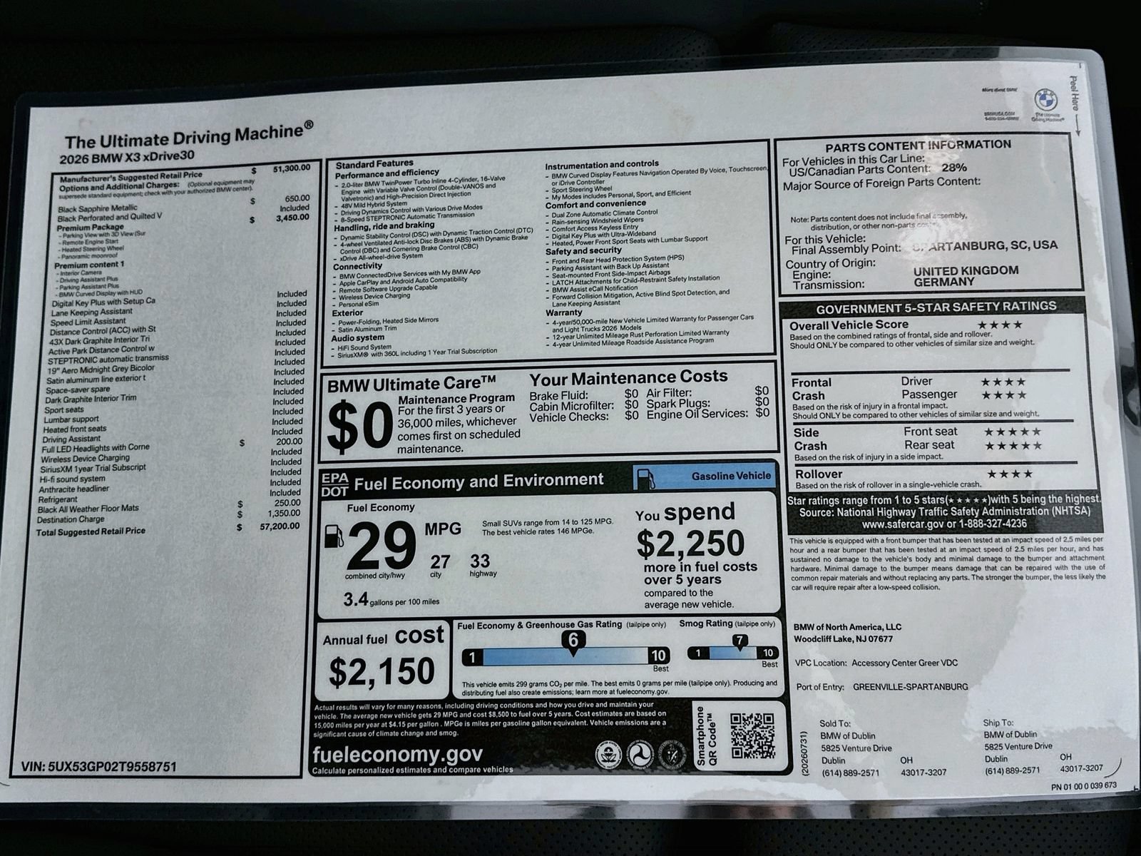 New 2026 BMW X3 xDrive30i w/ Premium Package AWD/4WD image 46