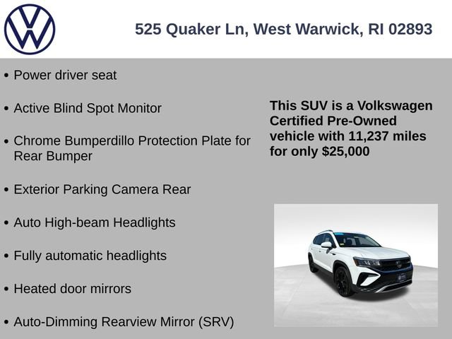 Certified 2023 Volkswagen Taos SE w/ Panoramic Sunroof Package AWD/4WD image 13